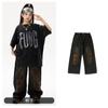 Traje de Hip-Hop de Verano para Niños, Ropa Holgada de Moda para Baile Hip-Hop de Niños, Jeans Retro para Niñas, Ropa de Rendimiento Moderna y Genial