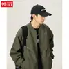 Chaqueta de Diseño Plegado Estructura Personalizada Repelente al Agua Cuello de Béisbol Hombre Primavera Estilo Americano Chaqueta de Piloto