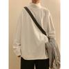 Camiseta de Manga Longa Derong para Homens na Primavera e Outono Estilo Hong Kong Tendência Loose e Fashionável Top Interno Quente Meia-Gola Alta