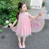Vestido de Verano para Niña 2026 Nuevo Elegante Vestido de Princesa con Alas para Niña Pequeña Chaleco de Verano para Bebé Vestido de Malla