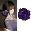 Exquisita Horquilla de Flor de Rosa Artificial Morada para el Cabello Femenino Accesorios para el Cabello de Fotografía de Atmósfera Horquilla para Flequillo Lateral Tocado