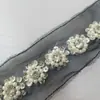 Encaje de malla con cuentas y lentejuelas directo de fábrica, joyería de girasol con perlas hecha a mano, accesorios para ropa de boda DIY