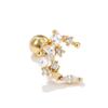 Aretes Florales de Corazón con Circonitas Simples y Elegantes Varilla de Acero de Titanio de Oro de 18 Quilates Tornillo para Perforación de Oreja Aretes de Bola al por Mayor