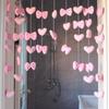 Cortina de Puerta de Armario con Lazo de Amor para Niña Cortina de Puerta de Dormitorio Cortina sin Perforaciones Cortina Media de Zapatero Cortina para el Hogar