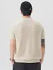 Maple House Ropa para Hombre / Camiseta de Manga Corta Estilo Old Money Suéter de Punto Holgado con Cuello para Hombre Camiseta Trendy Retro Japonesa