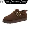 Zapatos Birkenstock Completamente Envueltos en Cuero Genuino para Mujer Invierno Espesos con Forro de Terciopelo Cálidos Zapatos de Algodón sin Cordones Botas de Nieve Zapatos de Piel de Cordero