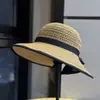 Nuevo Sombrero de Verano 2026 para Mujer, Versátil Sombrero de Paja Calado con Lazo, Protección Solar, Ala Ancha, Moderno