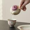 Tetera Cerámica Zorro de Nueve Colas Pintada a Mano Tetera Japonesa con Asa Lateral Juego de Té Kung Fu Tetera Portátil Olla Individual con Agujero para Bola de Infusor