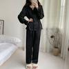 Pijama nuevo de seda de hielo francesa para mujer, primavera y otoño, sentido de alta gama, manga larga, pantalón, conjunto de dos piezas, pijama, ropa para el hogar al por mayor