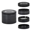 Moedor de Cigarro Plano de Liga de Zinco de 4 Camadas Transfronteiriço Diâmetro 50mm Moedor de Cigarro de Metal em Estoque