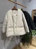 Jaqueta de Inverno Feminina Plus Size 2025 Retrô Literária Gola Redonda Casual Solta Manga Longa Jaqueta Feminina Atacado