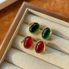 Estrella con el mismo modelo de placa del año serpiente aretes de año nuevo diseño femenino nicho plata esterlina pin rojo aretes vintage modernos