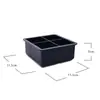 Bandeja de Hielo de Silicona de 4 Compartimentos, Fácil de Desmoldar, Congelación Rápida, Inodoro, Molde de 4 Compartimentos de Grado Alimenticio, Molde para Cubitos de Hielo, Molde de Hielo, Caja de Hielo
