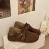 Mules femininas sola grossa de duas vias retrô 2026 outono sapatos casuais de calçar fácil aumento de altura interna fivela de cinto versátil slip-on