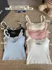 Hermosa Camisola Suave con Borde de Encaje Azul Dopamine con Copas para Mujer para Usar por Dentro y por Fuera con Espalda Hermosa y Tops Sexys