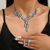 Novo estilo colar brincos terno elegante europeu e americano feminino clavícula colar brincos noiva diamante banquete conjunto corrente