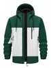 Chaqueta Europea de Talla Europea para Hombre de Amazon, Abrigo con Capucha Casual Holgado, Top Cortavientos con Cremallera y Bloques de Color para Hombres Jóvenes y de Mediana Edad