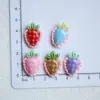 Accesorios de Joyería de Resina a Cuadros Multicolor Cereza Fresa Accesorios para el Cabello de Niños Pasador Caja de Almacenamiento de Material Parche para Refrigerador
