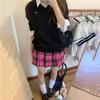 Uniforme JK Suéter Negro Cuello V Shuiji Middle School Suéter Tejido de Manga Larga Bordado Traje de Clase Otoño e Invierno Suministro Escolar