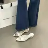 Primer Encuentro con Sandalias Slip-On Estilo Coreano para Mujer, con Tacones Gruesos, Puntas Puntiagudas, Suelas Suaves Antideslizantes, Versátiles para Uso en Exteriores, Sandalias Casuales para Mujer