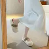 Chinelos Mary Jane Fechados Cor Verde Maçã para Mulheres, Novo Modelo 2026, Slip-On Versáteis com Sola Grossa que Aumentam a Altura