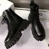 Botines Cortos Estilo Europeo y Americano Primavera y Otoño 2026, Botas Martin Versátiles de Moda para Mujer, Tacones de Plataforma de Suela Gruesa, Zapatos Elegantes para Mujer