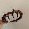 Outono e inverno cabelo quebrado alta cranial top cor lã hairband onda hairband ~ temperamento versátil doce menina hairband