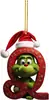 Navidad Transfronteriza Nuevo Acrílico Letra de Navidad Grinch Decoración de Árbol de Navidad Regalo Festivo Cabello Verde Colgante para el Hogar