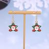 Pendientes de Santa Claus con Goteo de Aceite de Dibujos Animados Europeos y Americanos Serie Navideña Personalizada Transfronteriza Pendientes de Reno Hombre de Jengibre