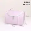 Necessaire listrada em duas cores personalizada de fábrica, bolsa de higiene pessoal portátil de grande capacidade, bolsa de armazenamento de cosméticos e cuidados com a pele para viagem