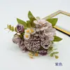 Flores artificiales de seda para decoración de escenas de boda, más vendidas transfronterizas, colores otoñales rosa-naranja, decoración del hogar, decoración de regalos