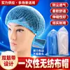 Gorro desechable de tira no tejida azul y blanca, para fábrica, para caída del cabello, tipo hongo, para uso en taller.