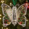Novo produto transfronteiriço: Borboleta de Presente em Dinheiro de Natal, um ornamento de clipe de borboleta de acrílico para presente