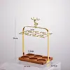 Copa de Vino Blanco de Lujo de Gama Alta Dispensador de Vino Copa con Soporte para Copa con Cabeza de Ciervo Creativo Estante de Vino para una Copa Soporte para Copa de Agua de Estilo Europeo Exquisito