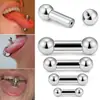Tendência de piercing hipster europeu e americano AliExpress língua grande unha de titânio barra reta haltere dentes internos perfurados unha PA unha de leite