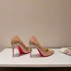 Zapatos de Tacón Alto con Suela Roja para Mujer, Tacones de Aguja Profesionales, Nuevos de Primavera Negro Charol Lado Hueco Punta Fina Dama, Más Altos y Hermosos