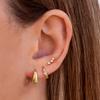 Conjunto de tres piezas de pendientes colgantes de cara ancha con personalidad exagerada y chapado en oro real de gran venta transfronteriza entre Europa y Estados Unidos