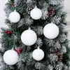 Bolas de Natal Brancas de Plástico Galvanizado para Fronteira Pendentivos de Decoração para Árvore de Natal Bolas Decorativas para Layout de Cena de Feriado