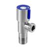 Venta al por mayor, válvula triangular de acero inoxidable 304, válvula de agua espesada fría y caliente alargada, calentador de agua de inodoro de 4 puntos, válvula angular de una entrada y una salida
