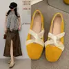 Zapatos de Ballet estilo francés para Abuela para Mujer para Usar con Faldas, Zapatos Elegantes Color Caqui Verano 2026 para Combinar con Faldas, Zapatos Romanos Suaves