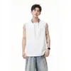2026 Nuevo Estilo de Verano para Hombre, Top Patchwork con Detalle de Cuadros y Diseño Simple de Cuello en V Profundo, Chaleco sin Mangas Falso de Dos Piezas