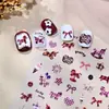 Pegatinas Populares para Uñas de Pony a Cuadros en Relieve Lindos Dibujos Animados Pony de la Suerte Moño Pegatinas para Uñas Portátiles