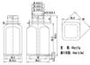 Botella de condimento de vidrio cuadrada de 50 ml que se puede equipar con una fuerte junta de PTFE resistente al ácido, botella de vidrio especial para laboratorio, botella de ácido