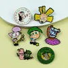 Broche de Metal de Personagem de Desenho Animado Criativo, Insígnia Periférica de Varinha Mágica Bidimensional Personalizada, Acessórios, Alfinete de Acessórios para Roupas