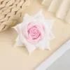 Flor artificial flor de rosa de flanela cabeça de flor rosa de ângulo de alta qualidade flor artificial acessórios para arranjo de flores flor DIY materiais de combinação feitos à mão