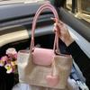 Bolso de Mano de Paja 2025 Verano Versátil Para Ir al Trabajo Bolso de Hombro Tejido Bolso Tote Casual de Moda de Gran Capacidad para Mujer