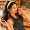 Lenço de Seda Retro Francês Ponto de Onda Faixa de Cabelo Fita 2025 Nova Faixa de Cabelo Superior Craniana de Verão Estilo Hong Kong Faixa de Cabelo Feminina