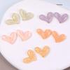 Estilo Coreano Brillo Fino Hielo Transparente Corazón de Durazno Torcido Resina Accesorios Parche Horquilla Adorno para la Cabeza Aretes Funda para Teléfono Móvil DIY Joyería Venta al Mayoreo