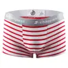 Ropa interior masculina de moda, bóxers para hombre, ropa interior a rayas, pantalones cortos deportivos de algodón con cintura baja, pantalones cortos juveniles de cuatro esquinas.