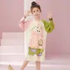 Camisón de algodón para niña, pijama fino de manga larga para primavera y otoño, nuevo estilo 2024, ropa de casa para niñas.